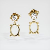 14K Yellow Gold Accent Stones Earring Setting Image