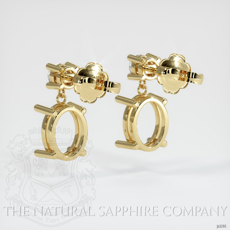 14K Yellow Gold Accent Stones Earring Setting