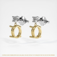 14K Yellow & White Accent Stones Earring Setting Image