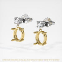 Accent Stones Amethyst Earring 1.62 Ct.Tw.Total Carat Weight, 18K Yellow & White Combination Setting