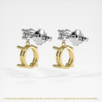 18K Yellow & White Accent Stones Earring Setting Image