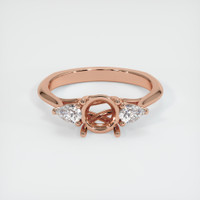14K Rose Gold Three Stone Ring Setting Image