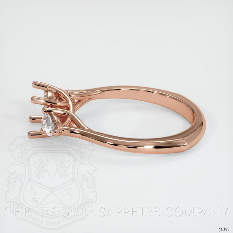 14K Rose Gold Three Stone Ring Setting