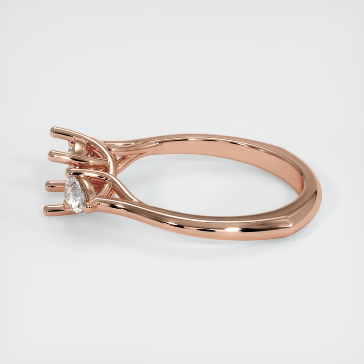 14K Rose Gold Three Stone Ring Setting