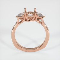 14K Rose Gold Three Stone Ring Setting Image