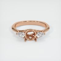 18K Rose Gold Three Stone Ring Setting Image
