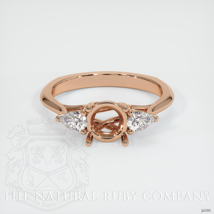 18K Rose Gold Three Stone Ring Setting