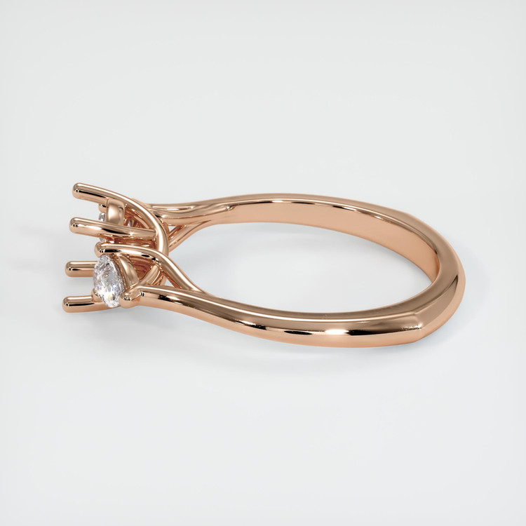 18K Rose Gold Three Stone Ring Setting