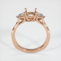 18K Rose Gold Three Stone Ring Setting Image