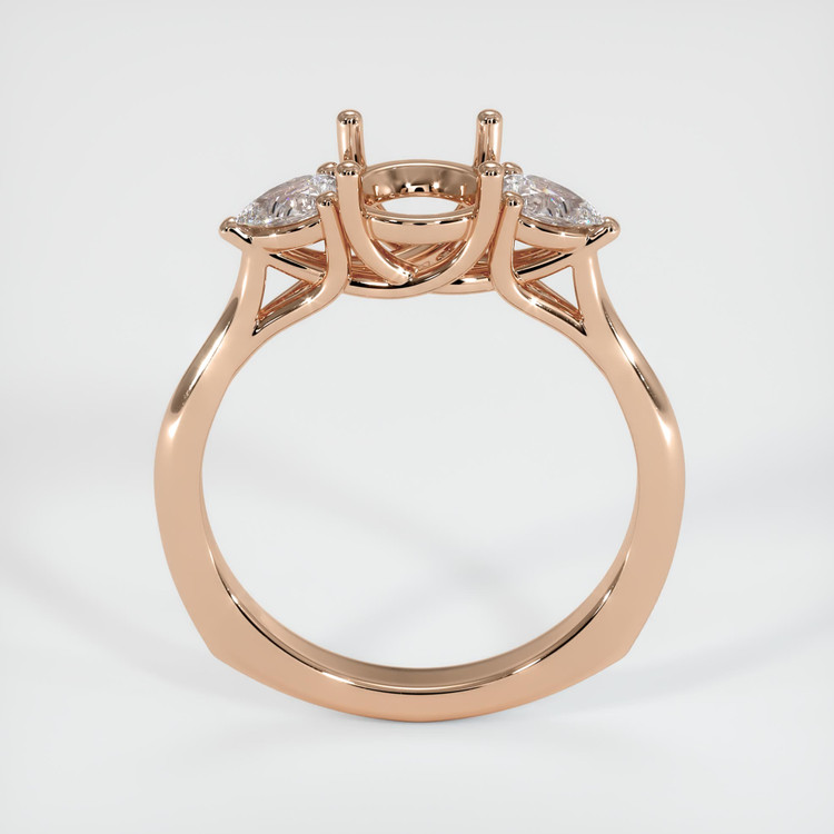 18K Rose Gold Three Stone Ring Setting