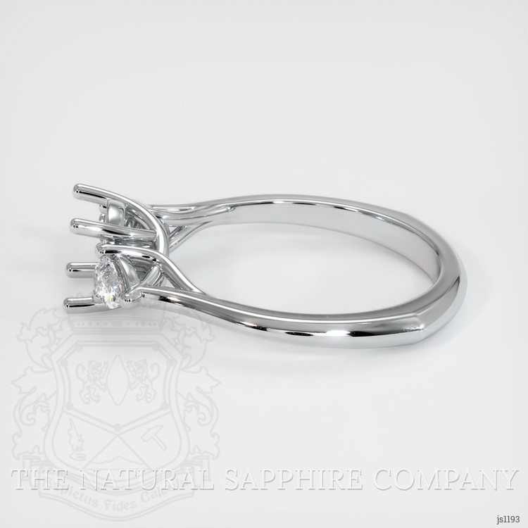 10K White Gold Three Stone Ring Setting