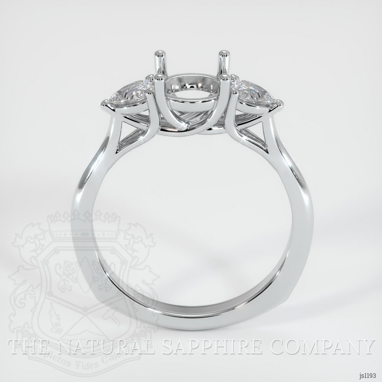 10K White Gold Three Stone Ring Setting