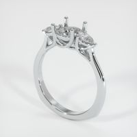 14K White Gold Three Stone Ring Setting Video