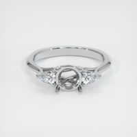 14K White Gold Three Stone Ring Setting Image