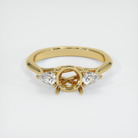 10K Yellow Gold Three Stone Ring Setting Image