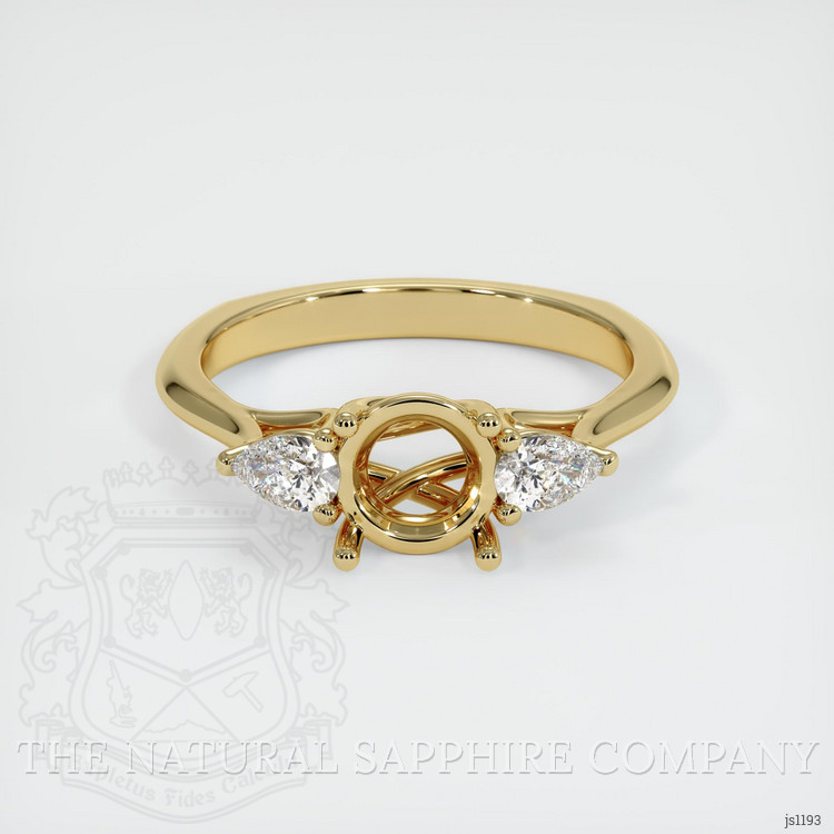 10K Yellow Gold Three Stone Ring Setting