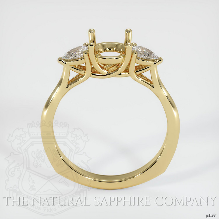 14K Yellow Gold Three Stone Ring Setting