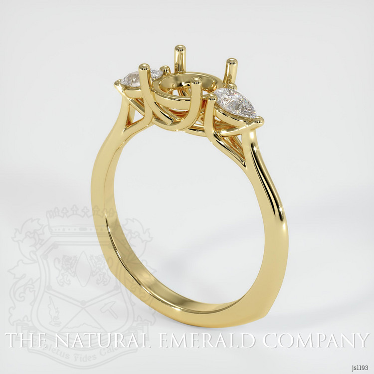 18K Yellow Gold Three Stone Ring Setting