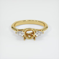 18K Yellow Gold Three Stone Ring Setting Image