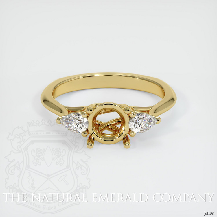 18K Yellow Gold Three Stone Ring Setting
