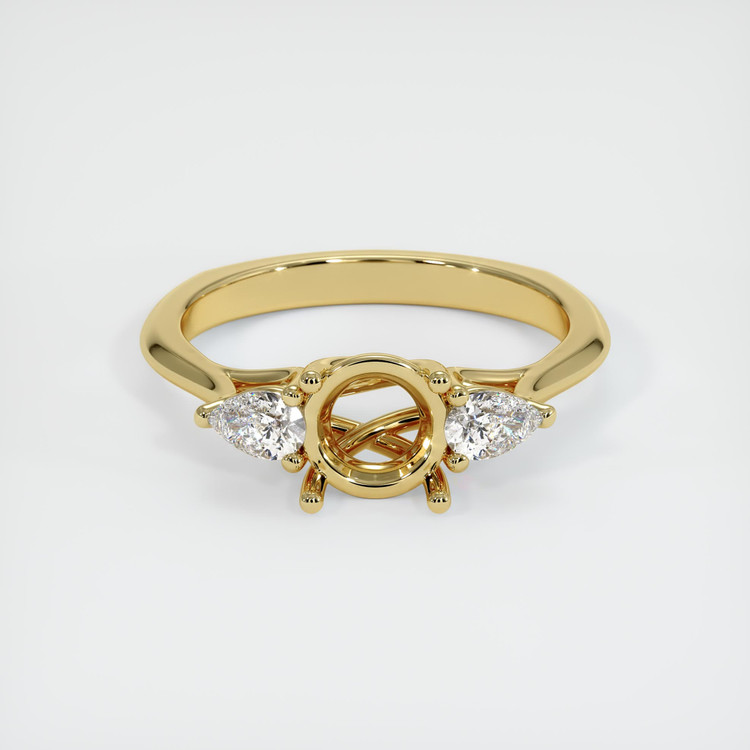 18K Yellow Gold Three Stone Ring Setting