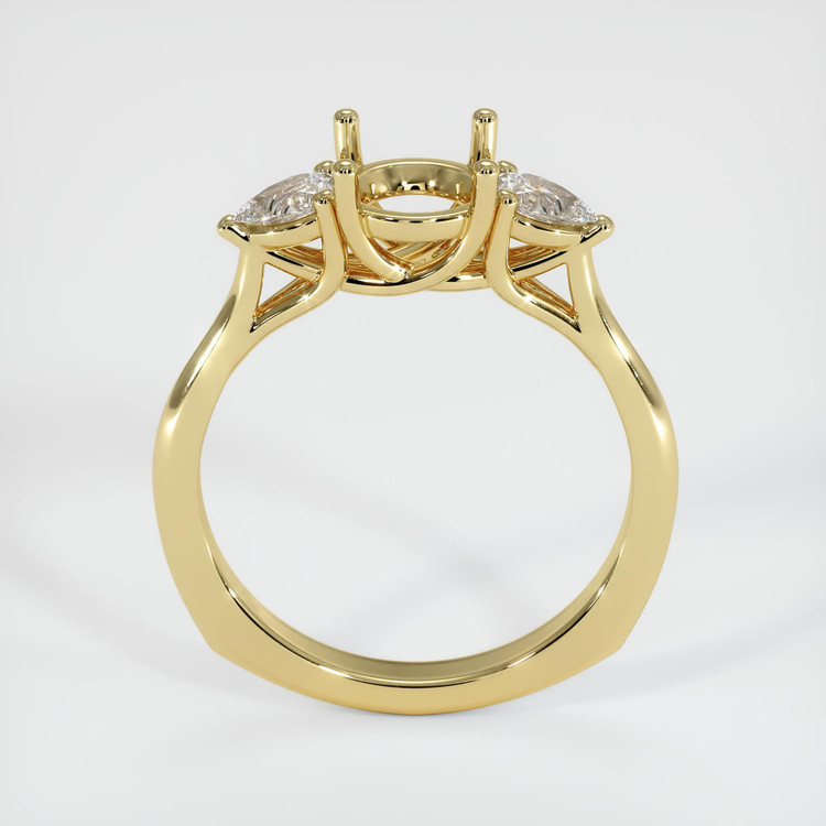 18K Yellow Gold Three Stone Ring Setting
