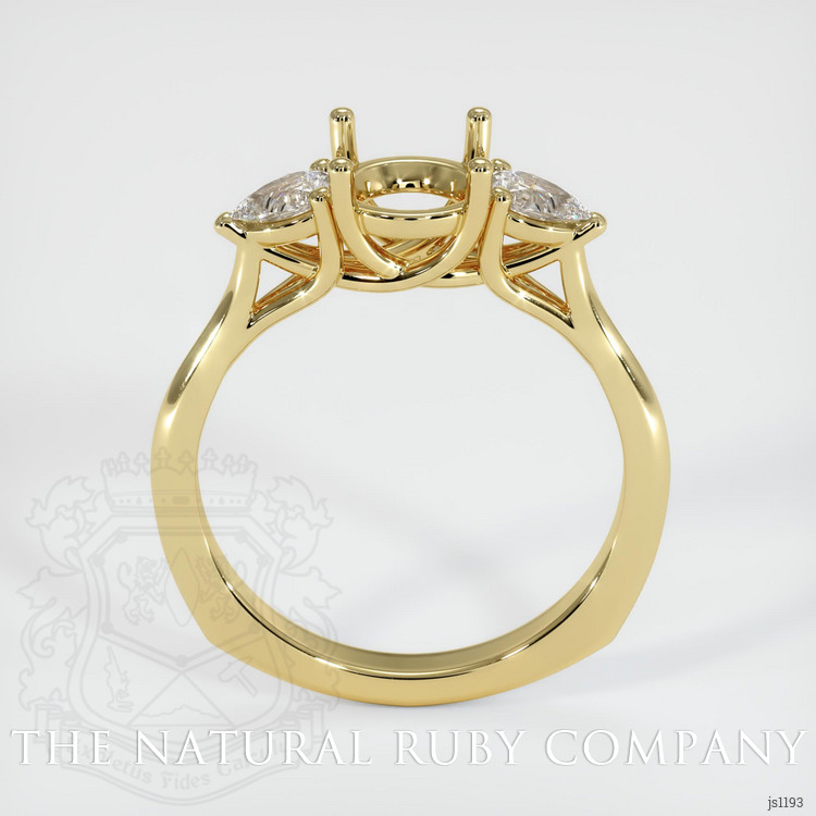 18K Yellow Gold Three Stone Ring Setting