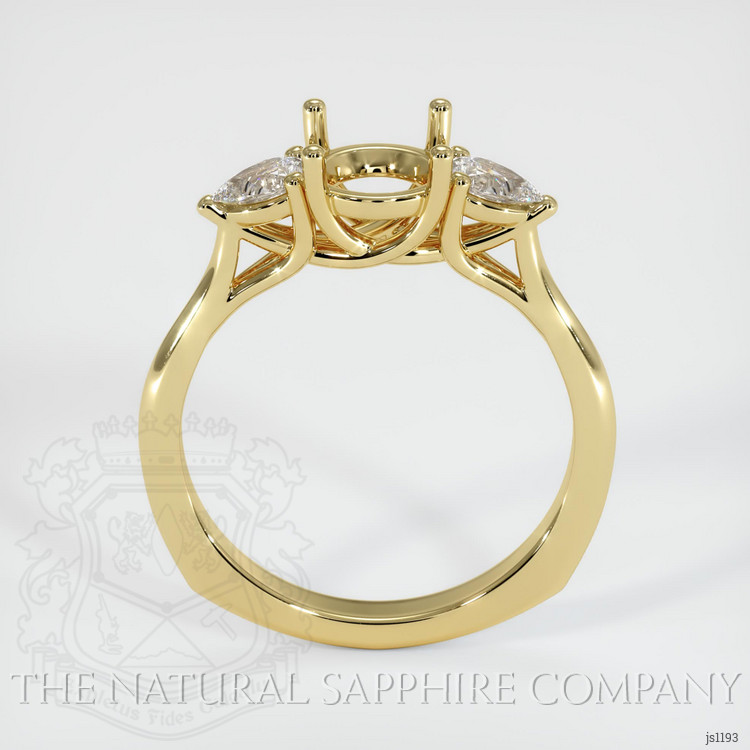 18K Yellow Gold Three Stone Ring Setting