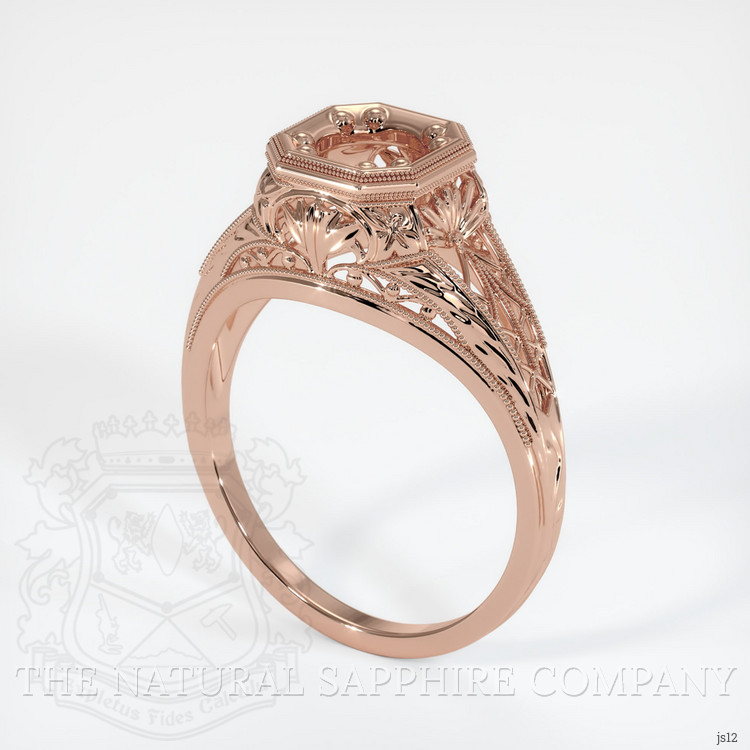 14K Rose Gold Antique Style Ring Setting