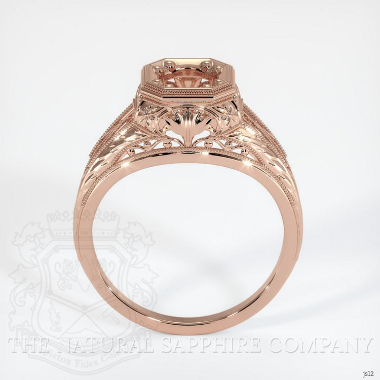 14K Rose Gold Antique Style Ring Setting