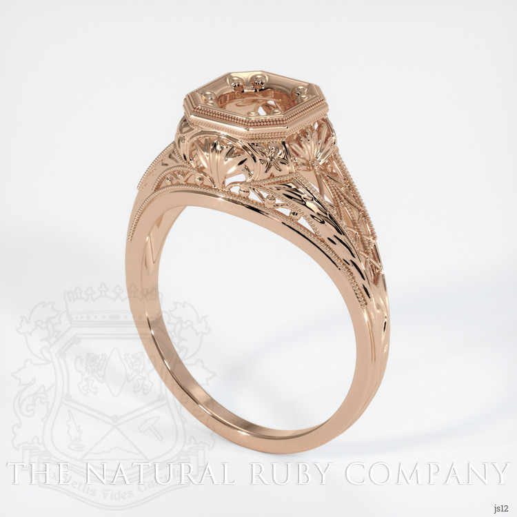 18K Rose Gold Antique Style Ring Setting