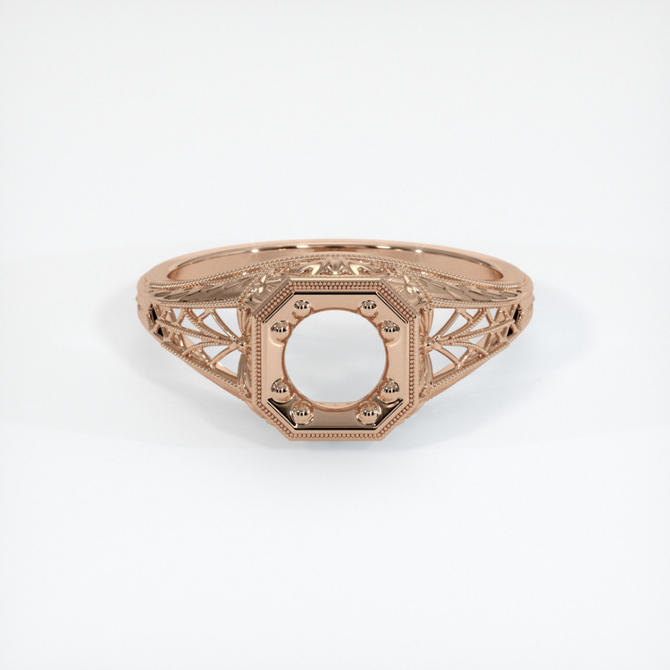 18K Rose Gold Antique Style Ring Setting