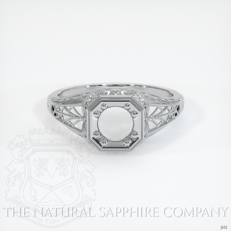 14K White Gold Antique Style Ring Setting