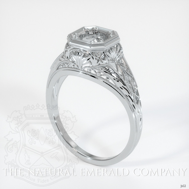 18K White Gold Antique Style Ring Setting
