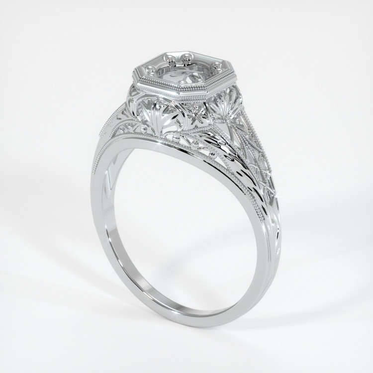 18K White Gold Antique Style Ring Setting