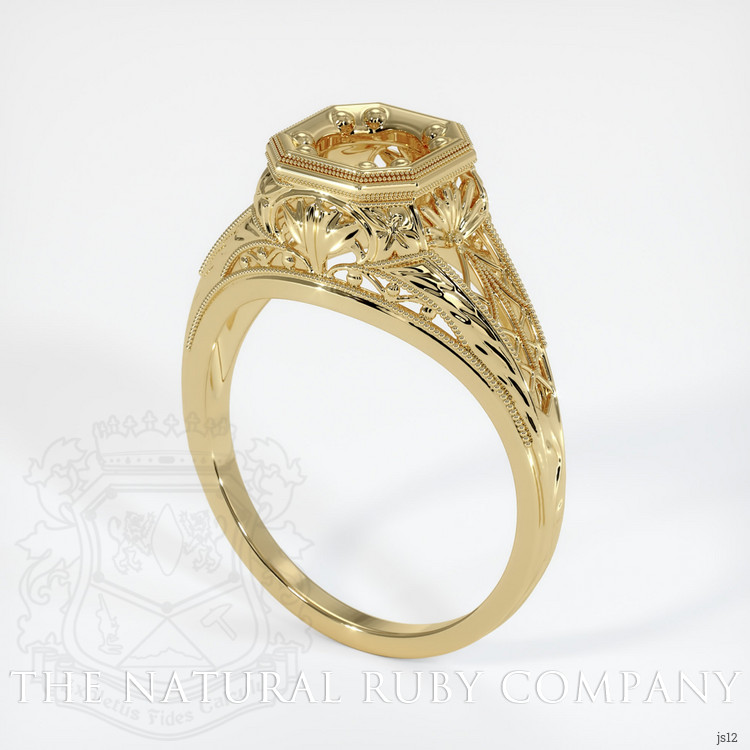 14K Yellow Gold Antique Style Ring Setting