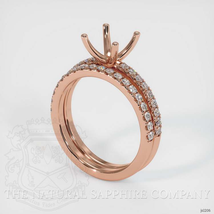 14K Rose Gold Pave Ring Setting