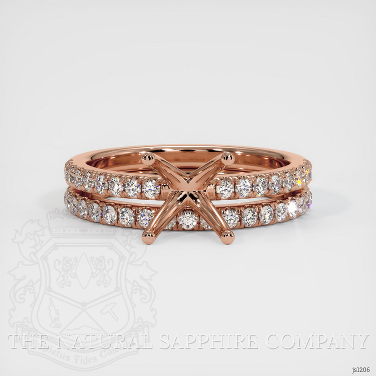 14K Rose Gold Pave Ring Setting