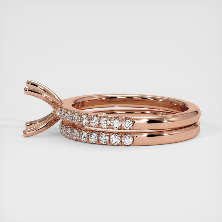 14K Rose Gold Pave Ring Setting