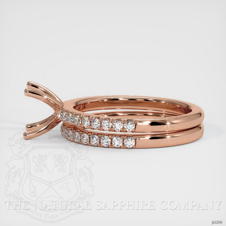 14K Rose Gold Pave Ring Setting