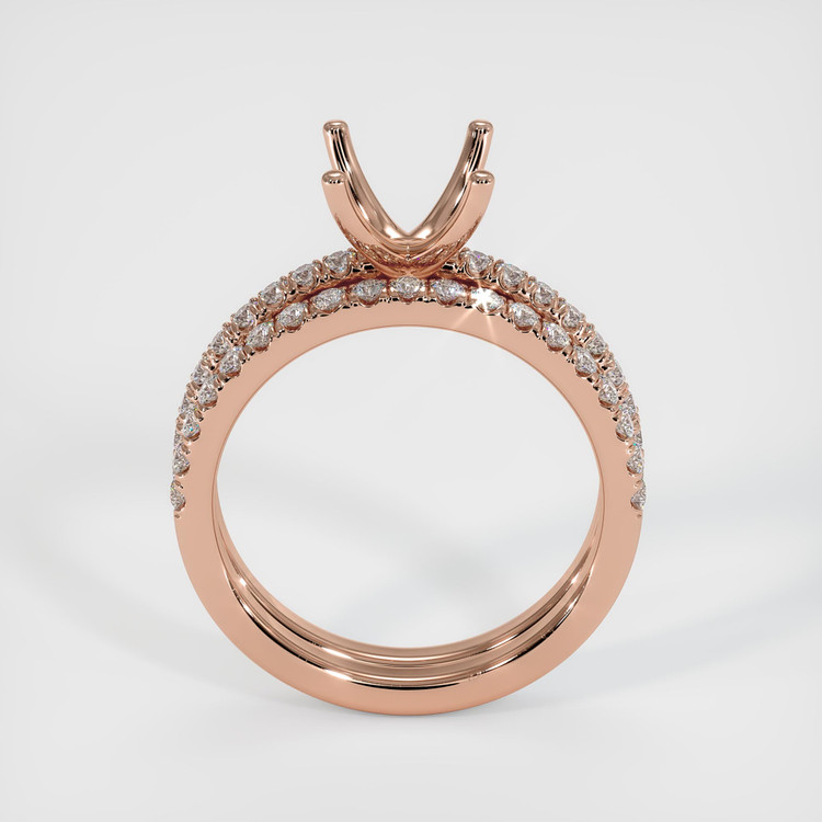 14K Rose Gold Pave Ring Setting