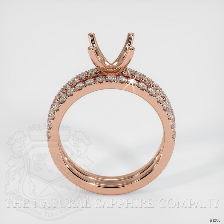 14K Rose Gold Pave Ring Setting