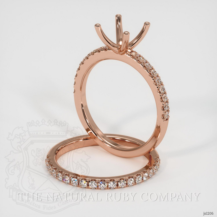 14K Rose Gold Pave Ring Setting