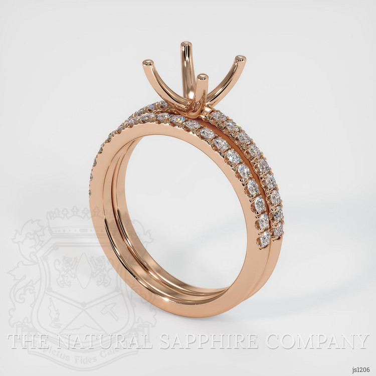 18K Rose Gold Pave Ring Setting