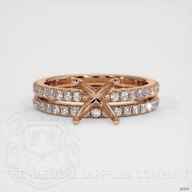 18K Rose Gold Pave Ring Setting
