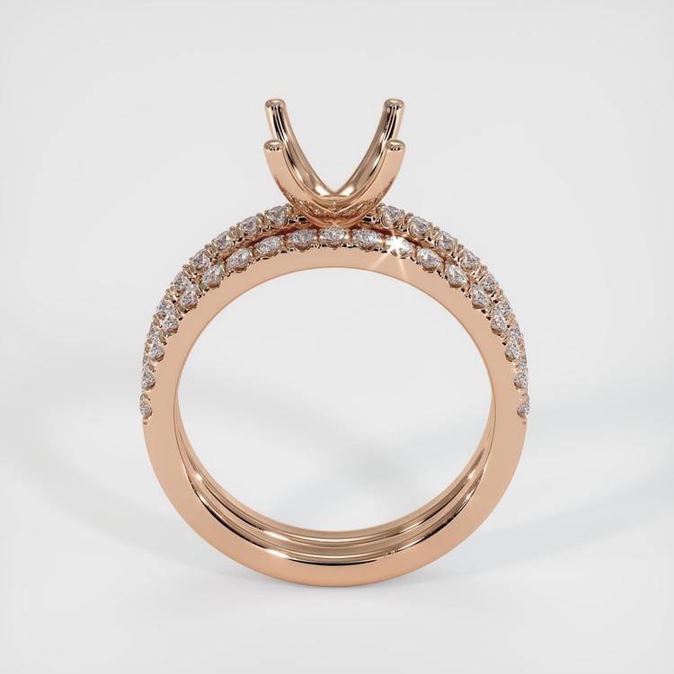 18K Rose Gold Pave Ring Setting