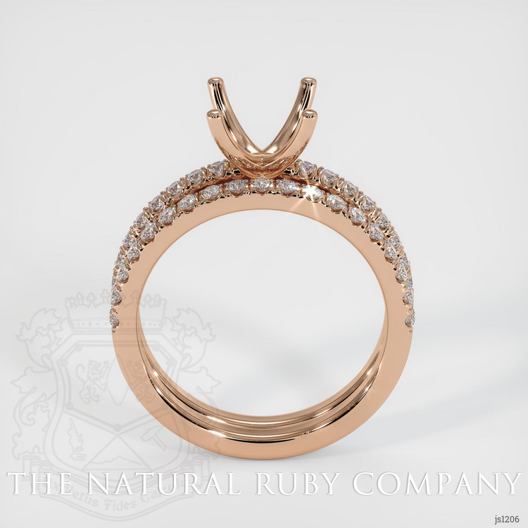 18K Rose Gold Pave Ring Setting