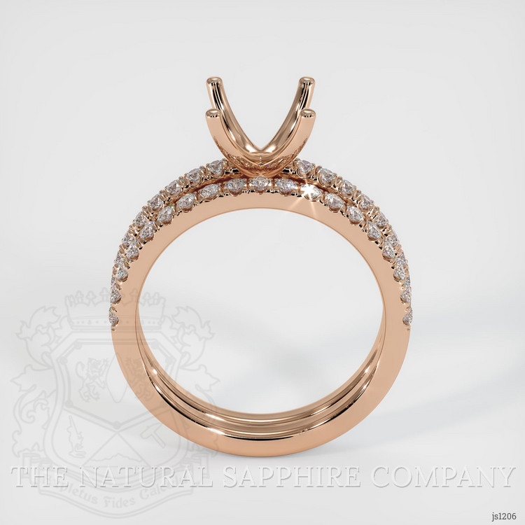 18K Rose Gold Pave Ring Setting