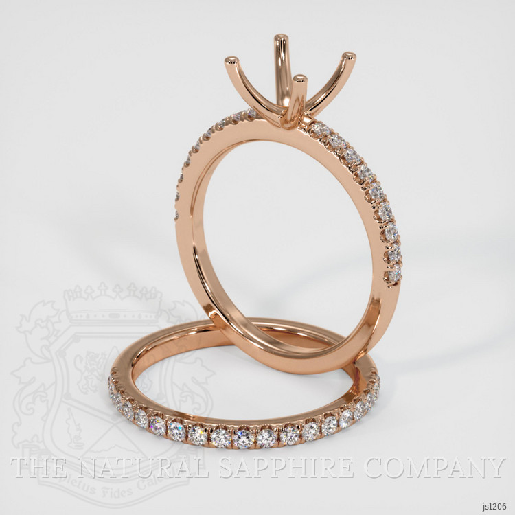 18K Rose Gold Pave Ring Setting