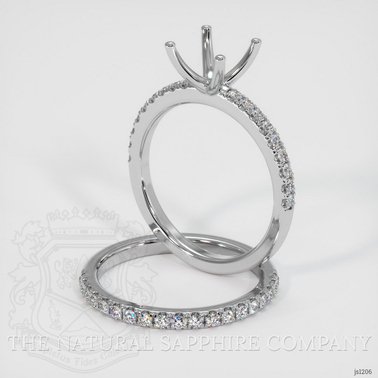 10K White Gold Pave Ring Setting